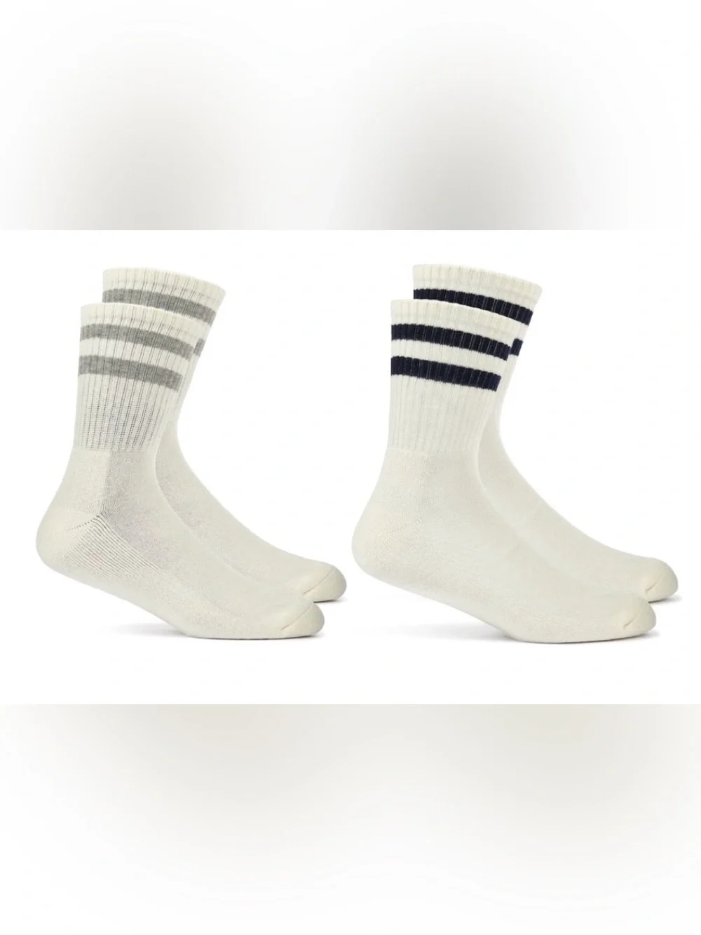 New 2pairs men’s socks fruit of the loom mid crew 6-12 B10